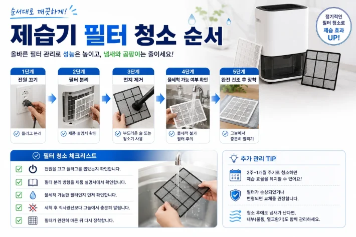 제습기 필터 청소 순서